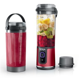 Ninja Blast Portable Blender & Accessories, Cordless, 18oz. Vessel, Personal Blender for Shakes & Smoothies, Leakproof Lid & Sip Spout, USB-C Cord, Dishwasher Safe Parts, BPA Free, Red, CL155ARD