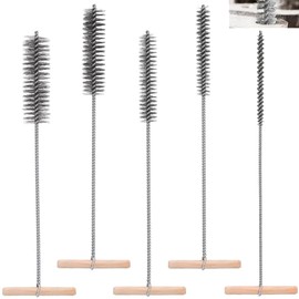 Clean Drill Hole Brush, 5 Pieces Drill Hole Brush, Stainless Steel Hole Brush, Drill Hole Brush Set, for Hammer Drills, Efficient Drill Hole Cleaning