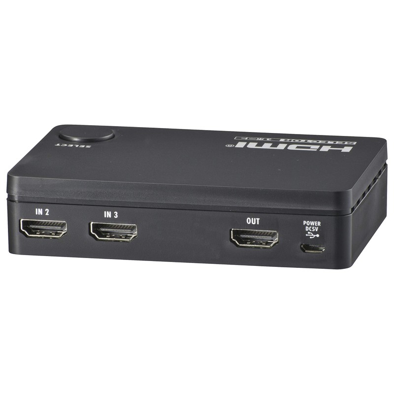 OHM 3-Port HDMI Selector Black AV-S03S-K 05-0576 Ohm Electric