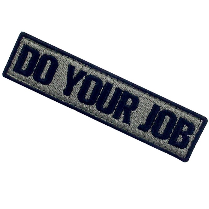Do your job with embroidered Velcro patch, black and olive