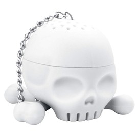 Hoobbe Totenkopf-13215 Tee-Ei Totenkopf, Silikon, Weiß, Standard