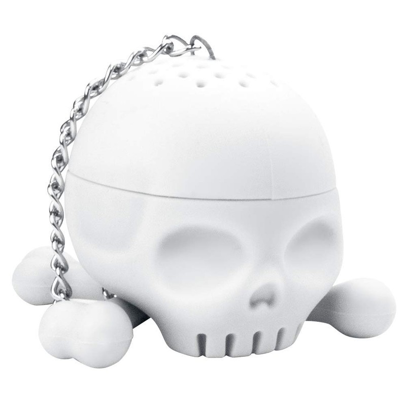 Hoobbe Totenkopf-13215 Tee-Ei Totenkopf, Silikon, Weiß, Standard