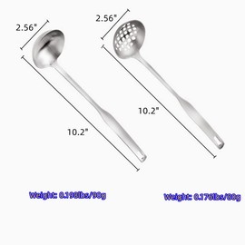 Hot Pot Ladle Set Stainless Steel Hot Pot Strainer Scoops Hotpot Soup Ladle Spoon Set Sauce Ladle for Home Kitchen or Restaurant, 10.2 Inch, Set of 4 (10.2, 4)