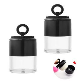 ArrErr - Paquete de 2 recipientes de polvo suelto con polvo de viaje, reutilizable, 10 ml, transparente, pequeño y suelto, para polvo, polvo, base de maquillaje mineral, polvo translúcido