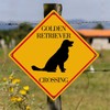 Caution Golden Retriever Xing Retro Aluminum Metal Signs Golden Retriever