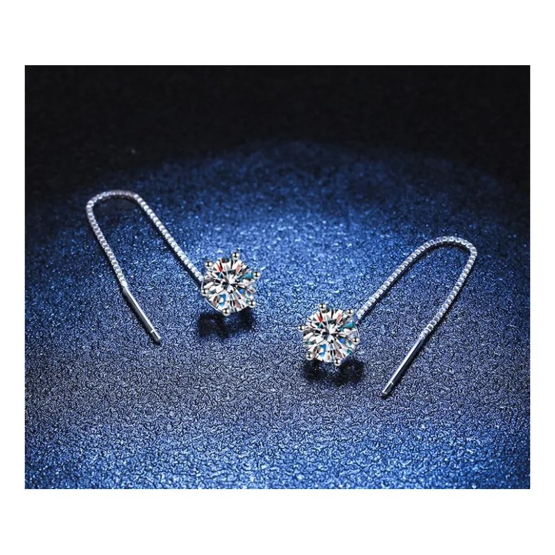 Pendientes Largos de Plata 925 para Niñas con Zirconia AAA,