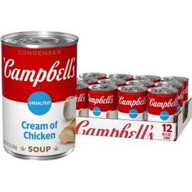 Campbell's Condensed Unsalted Cream of Chicken Soup, 10.5 oz Can (12 Pack)