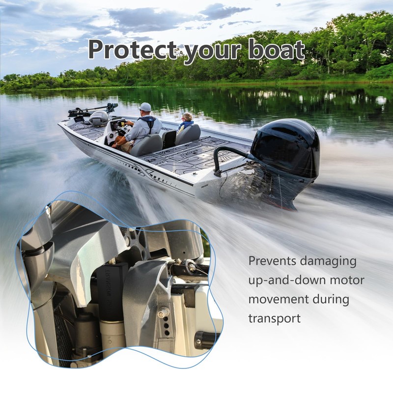 5" Outboard Motor Support Compatible with Yamaha/Mercury/Suzuki (30-400HP)- Single Ram