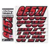 STIFFIE Techtron Red/Black 3" Alpha-Numeric Registration Identification Numbers Stickers Decals
