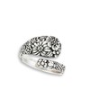 Victorian Flower Open Adjustable Spoon Ring .925 Sterling Silver Band