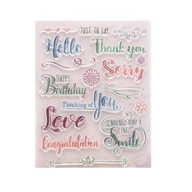 arriettycraft Hello Thank You Sorry Love Words Phrase Birthday Stamps Rubber Clear Stamp/Seal Scrapbook/Photo Decorative Card Making Clear Stamp