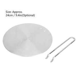 Placa difusora de calor, acero inoxidable Difusor de calor Placa de inducción Adaptador Convertidor Gas Cocina eléctrica Placa Placa de inducción Difusor de cocción por calor(3#24cm)