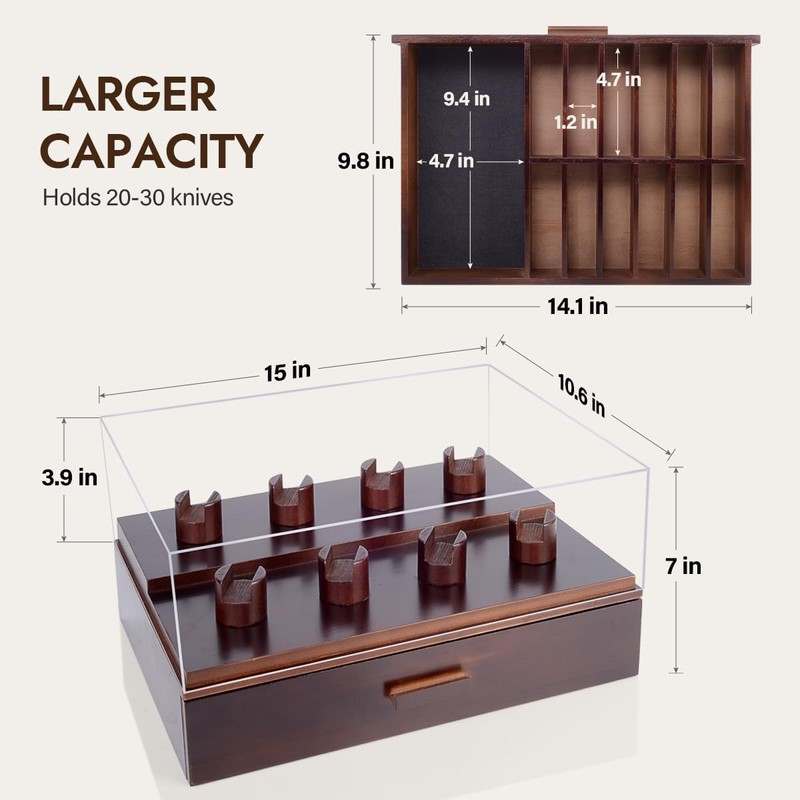 ULTRGEE Knife Display Case, Pocket Knife Collection Display Holder, Folding