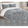 Elegant Comfort 3-Piece Set Pinch Pleated Sherpa Comforter Reversible Down