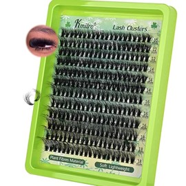 Kmilro Lash Clusters 10-18mm Long 80D Thick Cluster Eyelash Extensions Waterproof Volume Eyelash Clusters 240Pcs Individual Lashes Soft Wispy False Eyelashes DIY Lash Extension