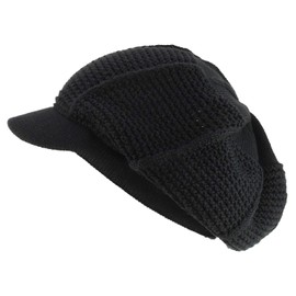 Armycrew RGY Striped Knit Deep Crown 100% Cotton Rasta Beanie Visor - Black