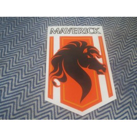 1976 1977 1978 MAVERICK STALLION FRONT FENDER DECAL - RIGHT HAND (ORANGE)