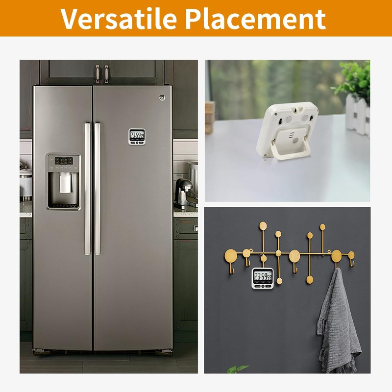 2 Pack Digital Kitchen Timer NKOVE 24 Hour Clock and