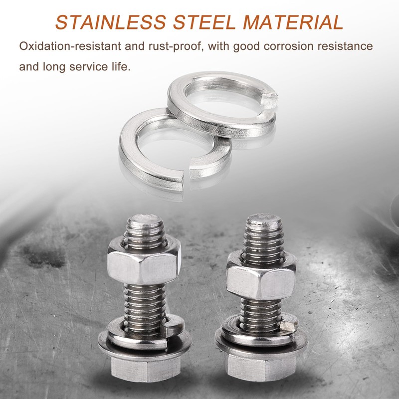 sourcing map 60 Pcs Spring Lock Washer, M8 Split Lock