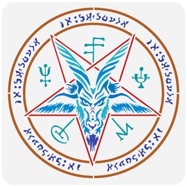 FINGERINSPIRE Sigil or Seal of Baphomet Stencil for Painting 30x30cm Reusable Baphomet Sigil Drawing Template Plastic PET Baphomet Seal Painting Stencil Symbol Theme Template for DIY Crafts