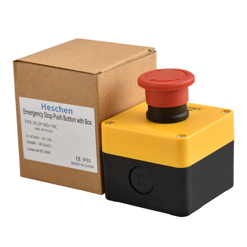 Heschen Heschen Red Sign Emergency Stop Switch Push Button Switch
