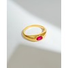 YoTreasure Lab Created Ruby Band Ring 14k Gold Plated Over