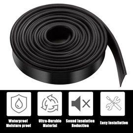 Framed Shower Door Bottom Seal Strip Replacement Shower Bottom Waterproof Door Rubber Sweep Trim Black Seal for Home Bathroom Glass Door, 108 Inch