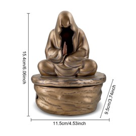 Ceramic Cone Incense Holder, Buddha Statue Incense Burner Holder for Cone and Coil, Samurai Incense Holder, Spiritual Decor Yoga Decor, Zen Decor for Home Protection from Evil, Coil Incense Holder