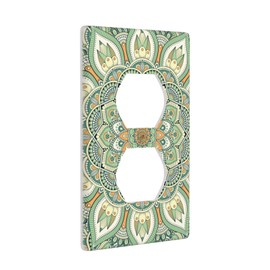 Mandala Boho Outlet Covers Wall Plate Duplex Decorative 1-Gang Electric Receptacle Light Switch