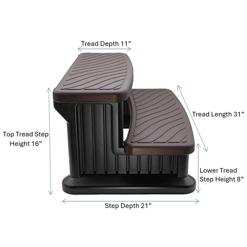 Carefree Stuff® Two-Toned Espresso Hot Tub Spa Side Step, 2-Tier