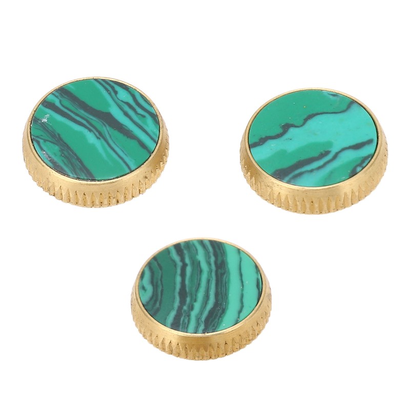 3 Pcs Trumpet Valve Cap Embedded Green Standard Metal Finger