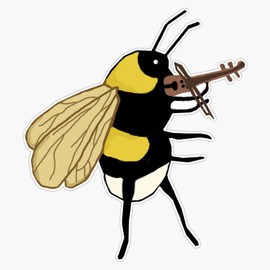 Magnet Bee Playing Violin Magnet Bumper Sticker Car Magnet Flexible Reuseable Magnetic Vinyl 5"