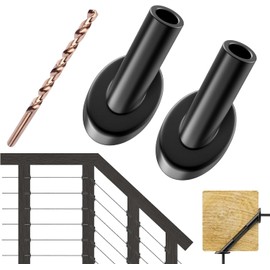 [Patent] CKE 20 PCS Black 45 Degree Angle Cable Railing Corner Protector Sleeve Beveled for 1/8" Wire Rope Cable Railing, T316 Marine Grade Stainless Steel Wood Post Protector with Drill Bit