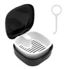 SwirlColor Denture Container, Portable Braces Box with Sieve, Plastic Retainer,