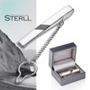 STERLL Men's Silver Tie Pin Slim Genuine 925 Silver Shiny