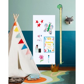 Magnetic White Board Contact Paper - 18" X 39" Magnetic Dry Erase Whiteboard Paper for Wall, Self-Adhesive Magnetic Wallpaper for Kids Playroom Classroom Office Home