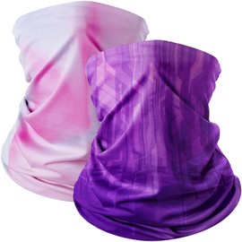 2 Pack Breathable Cooling Neck Gaiters,UPF 50 Ice Silk Face Shield Scarf Neck Gaiter,Headwear Bandana Face Cover,Stretchy Balaclava Neck Warmer by H HOME-MART