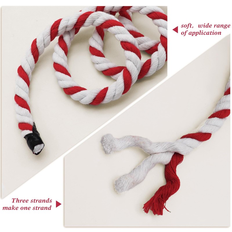 BONSINY Red Cotton Rope 3/4 inch x 100 feet -