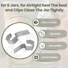 XINKE 24 Pcs Jar Stainless Steel Clips/Clamps for 6 Jars,