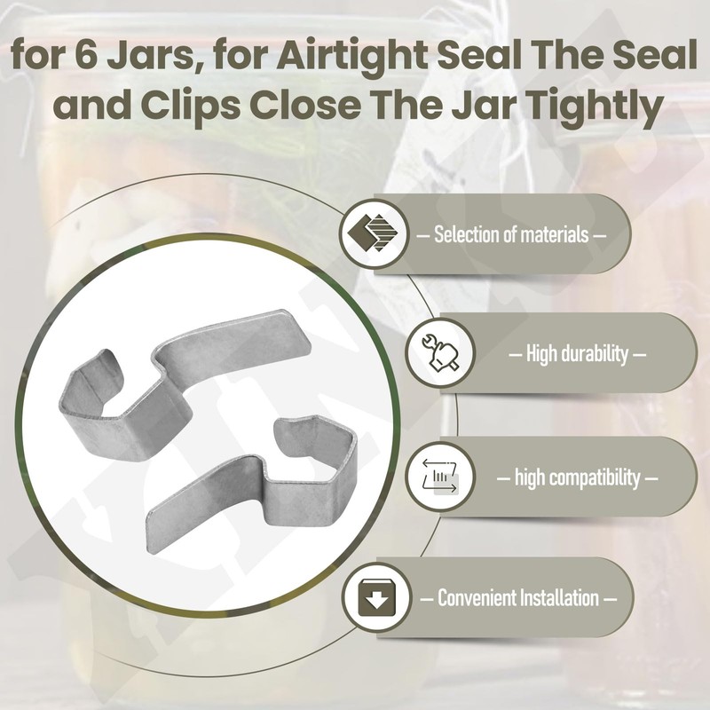 XINKE 24 Pcs Jar Stainless Steel Clips/Clamps for 6 Jars,