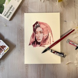 tumuarta 640 g/m² Watercolour Pad, 100% Cotton, 5 x 7 Inch, 10 Sheets, Natural White, Acid Free, Cold Pressed, Watercolour Paper Sketchbook and Mixed Media Sketchbooks for Watercolours, Acrylic