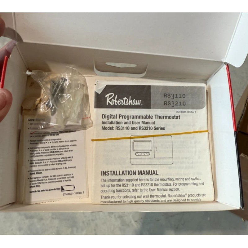 Robertshaw RS3110 Digital 5-2 Day Programmable Thermostat 1 Heat 1