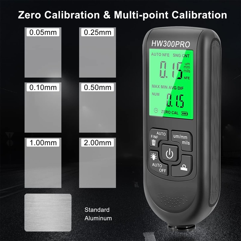Abizarch Paint Thickness Gauge Meter Fe/NFe Probe Coating Thickness Gauge