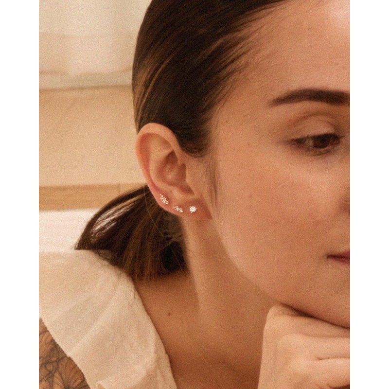 PRTGL Flat Back Earringg - 6pcs 14k Gold Plated Tiny