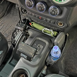 MAIKER Upgrade JK Metal Gear Shift Storage Box Center Console Hanging Box Gear Tray Compatible with 2011-2018 Jeep Wrangler JK JKU 4-door, Tactical Style