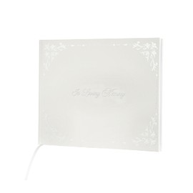 Funeral Book White for Loved Ones in Loving Memory of Mother Father Grandparents Hardback Luxury Condolence Messages and Family Tree