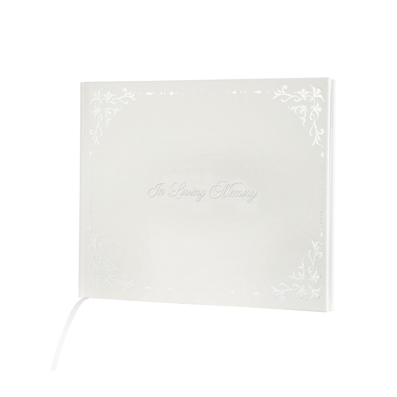 Funeral Book White for Loved Ones in Loving Memory of