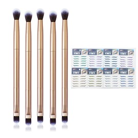 Vôsaidi - Pincel de sombra de ojos profesional para sombra de ojos, cepillo de maquillaje de doble cara, aplicador de sombra de ojos