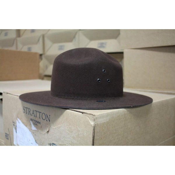 Stratton Felt Campaign Hat Dark Brown 7" NEW