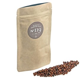 Rimoco N°119 Organic Kampot Pepper, Red, Real Red Kampot Peppercorns from Cambodia, One of the Finest Pepper Varieties in the World, Organic Cultivation (DE-ÖKO-007), 500 g in Kraft Paper Zip Bag